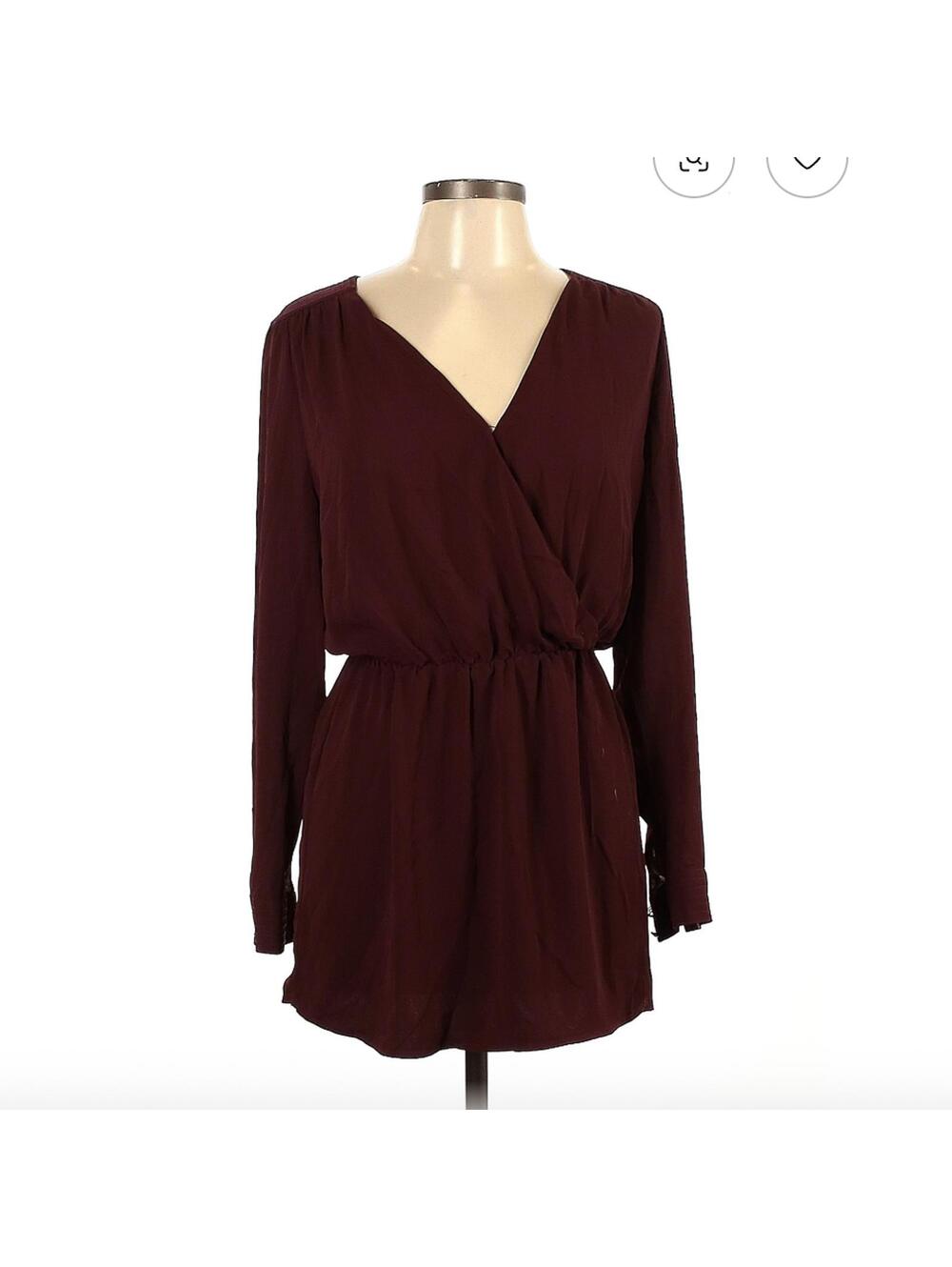 Cache Burgundy Casual Dress Size M
